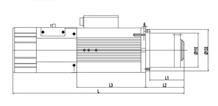 1500W 24000R/min Air Cooling Spindle Motor 